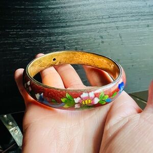 Antique Red and Gold Floral Bracelet- gorgeous gorgeous gorgeous
